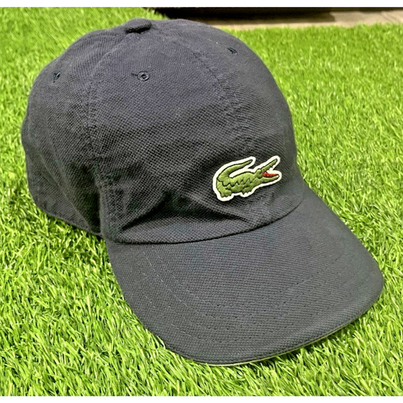 Lacoste Other - LACOSTE Logo Gator Crocodile Hat Cap Navy Blue Adjustable 00